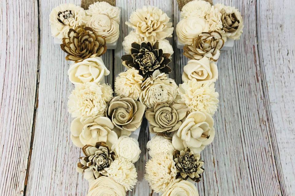 Floral Letter-Head Table Decor