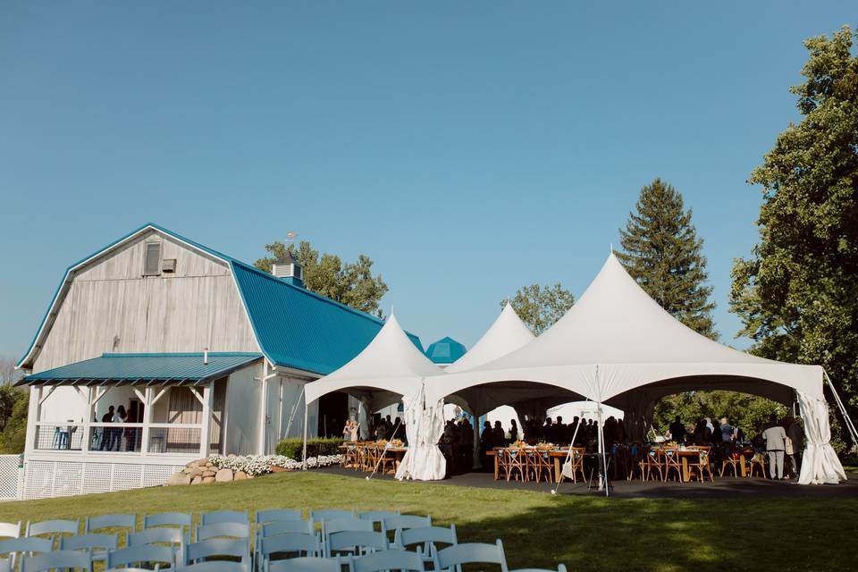 The barn & dining tent