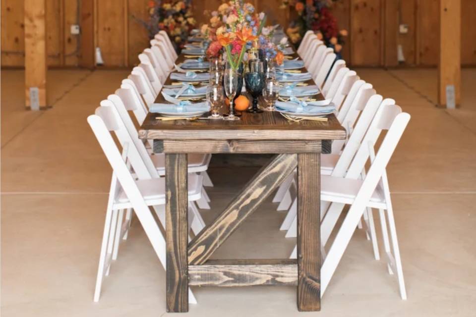 Farmhouse tables and chairs
