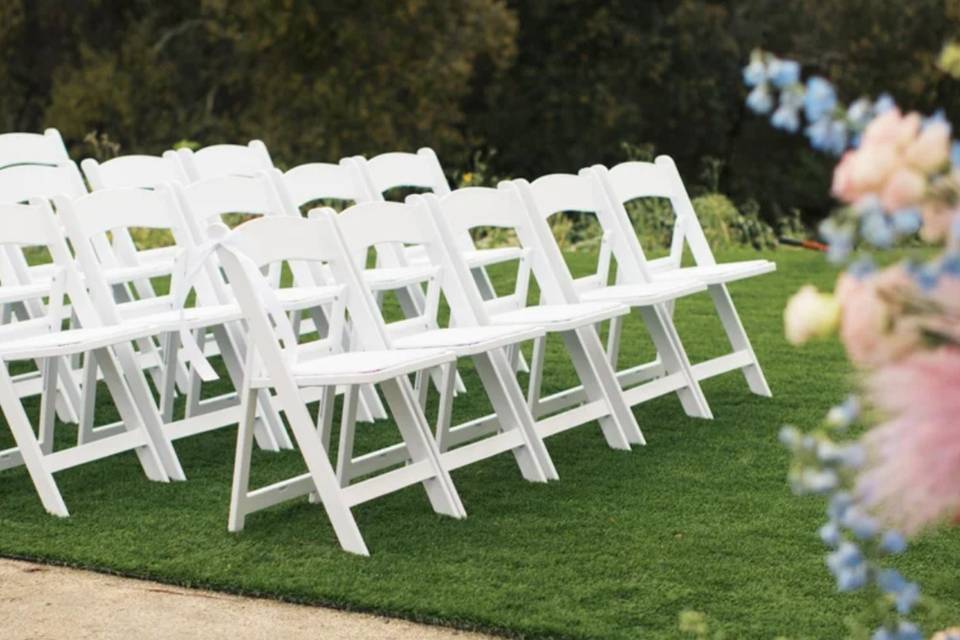 White wedding chairs