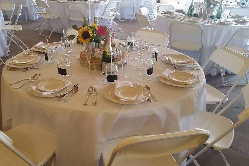 Table set up with centerpiece