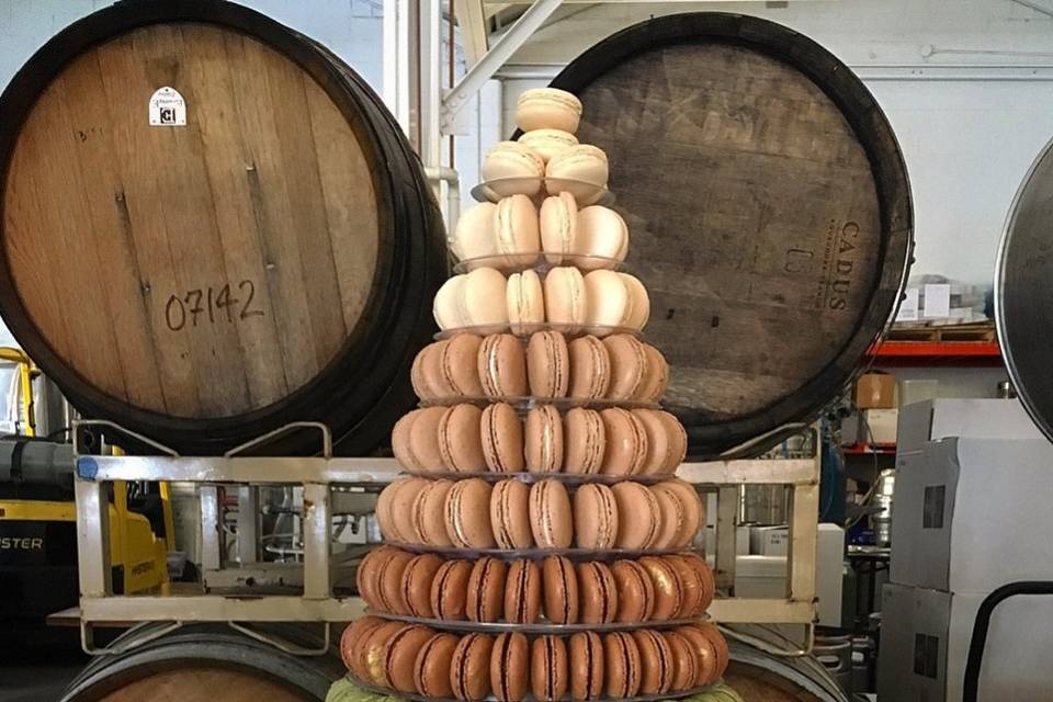 Macaron tower cake