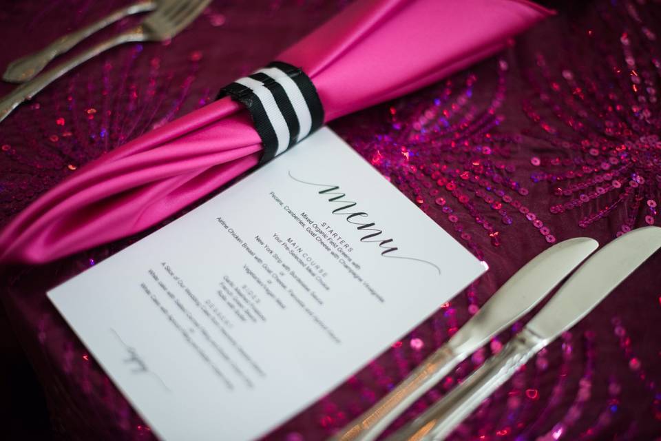 Table Setting with Menu Card