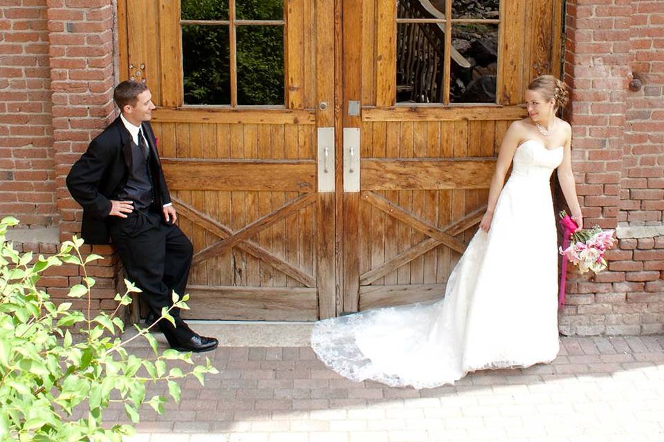 Lovely brick and wood entrance