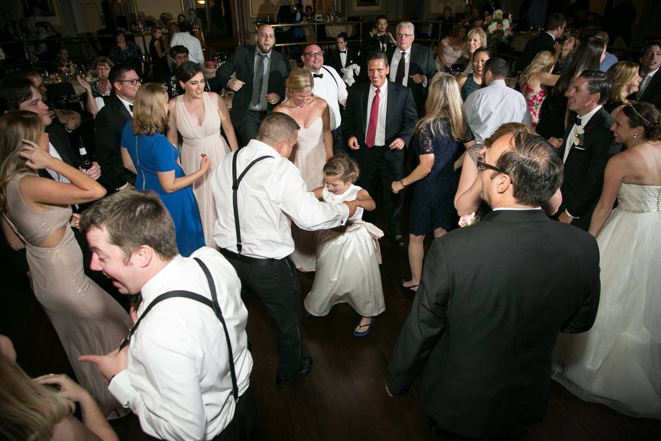 On the dance floor