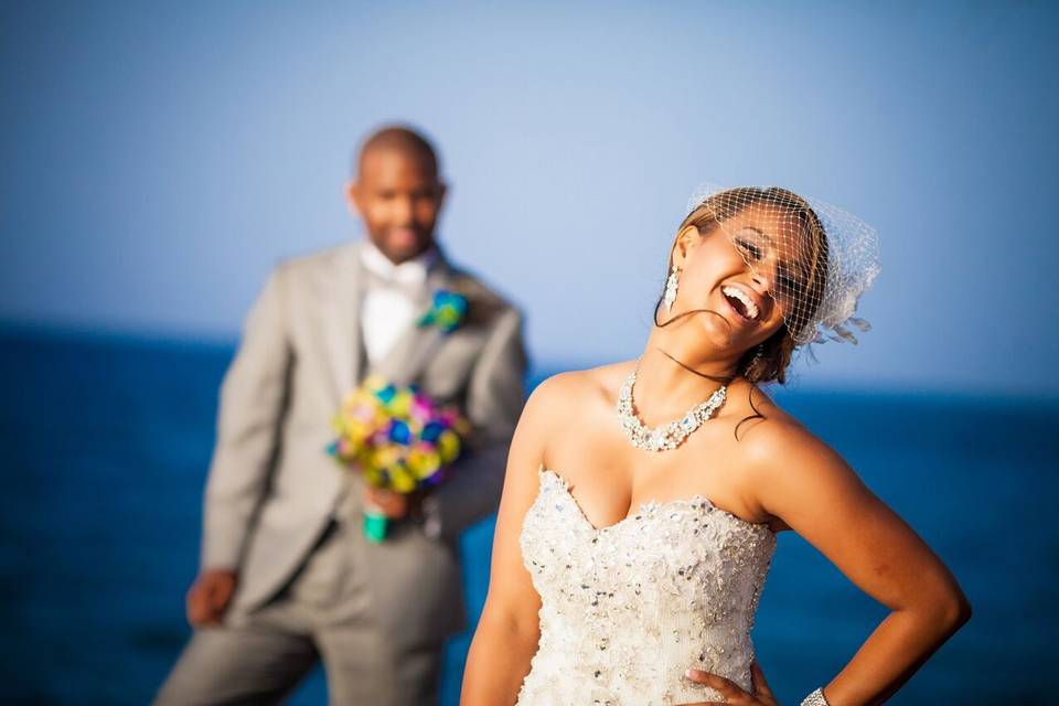 The bride and groom