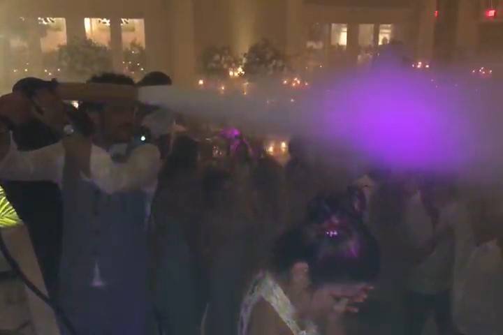 Bride & Groom w/ CO2 Cannon