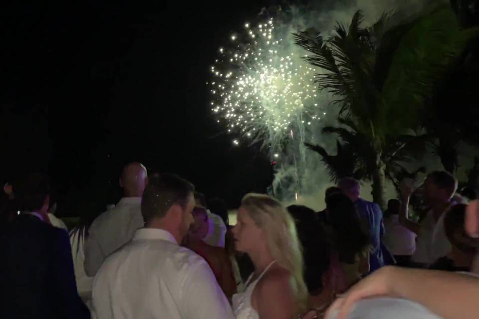 Wedding Fireworks Kamalame Cay