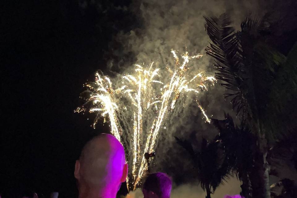 Beach Wedding Fireworks