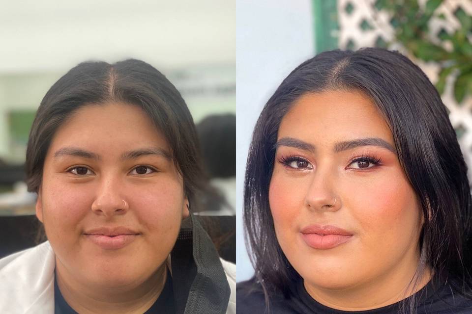 Before and after rose gold