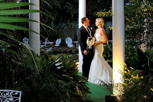 Couple shot in the white chuppah