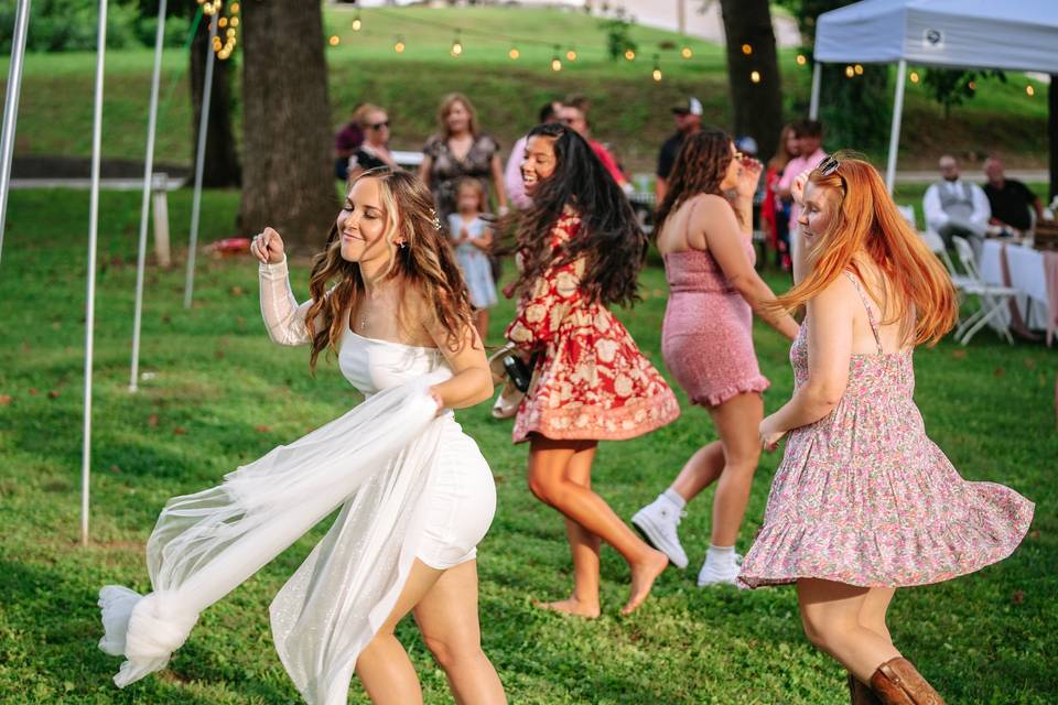 Dancing on the lawn
