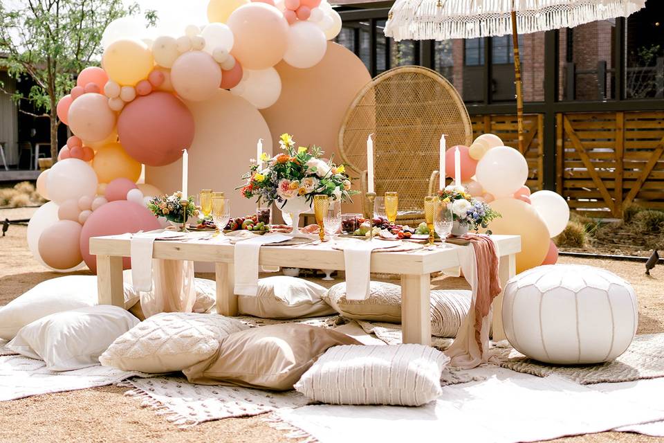 Bridal Shower Setup in Courtya