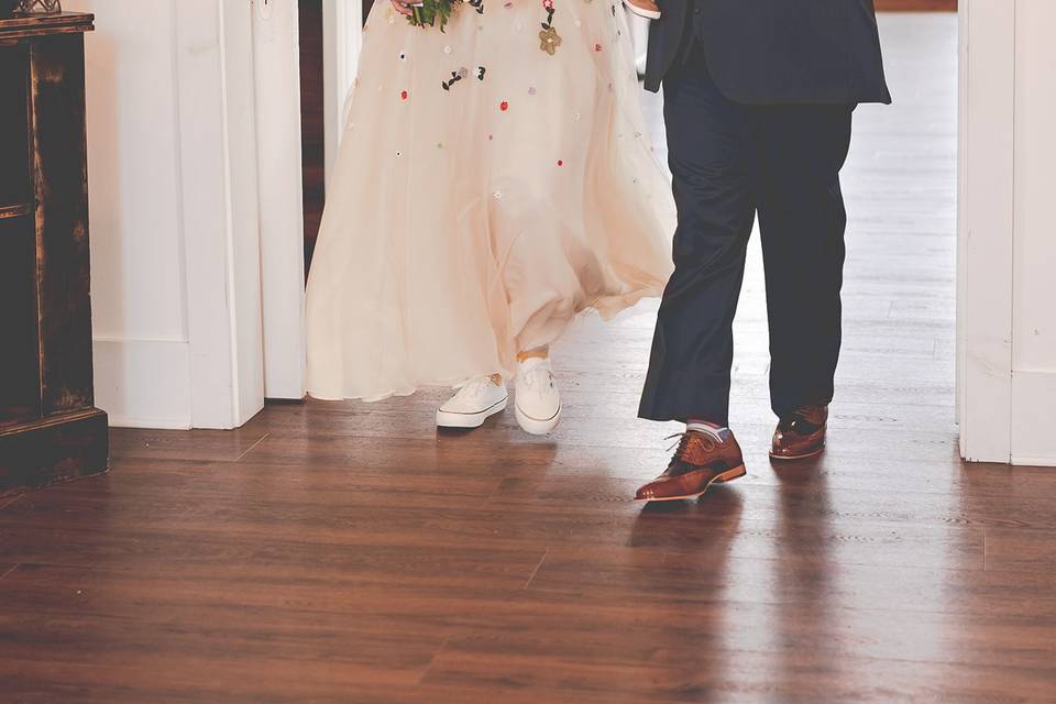 Bride and groom exit