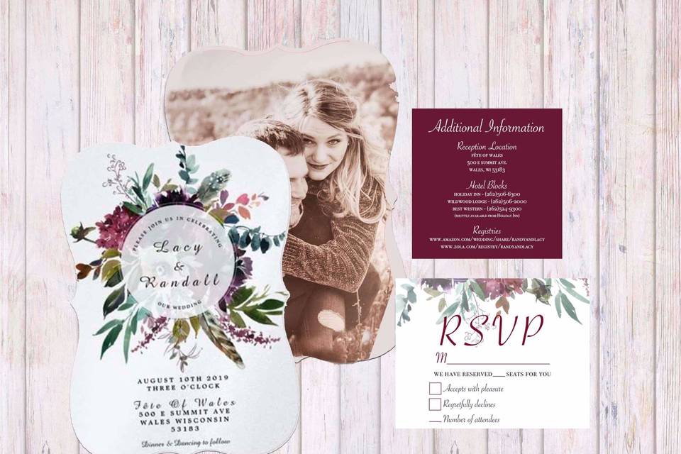 RSVP cards with a personalized photo