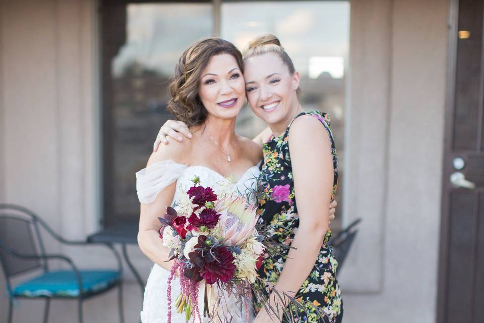 The bride with friend