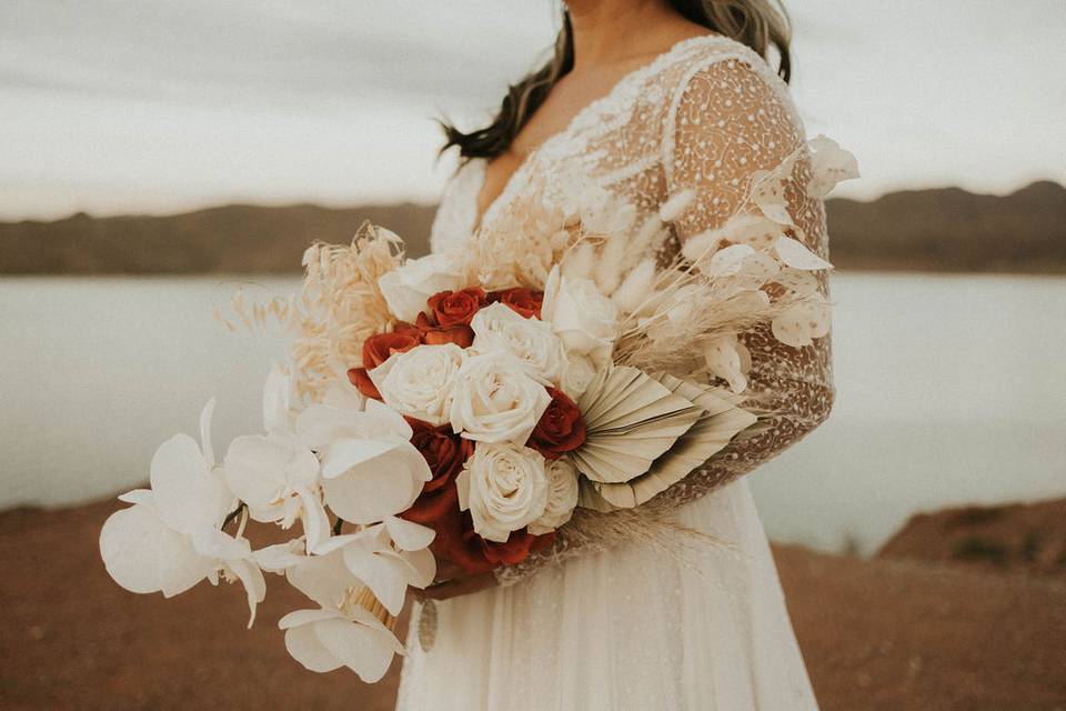 Bride and her bouquet