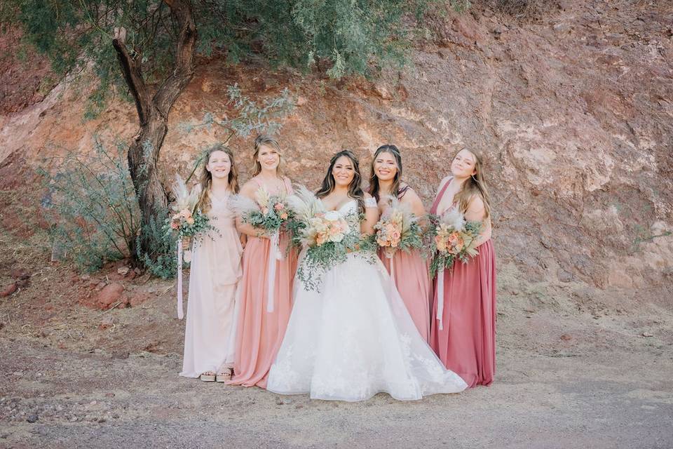 Bride and her girl gang