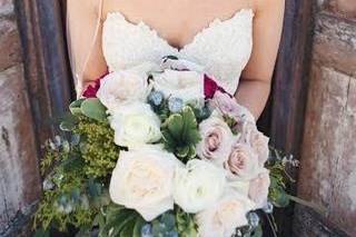 Bride's bouquet in hand