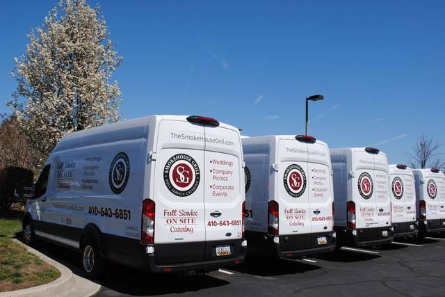 Vans parked