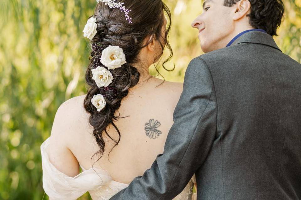 Bridal braid w flowers