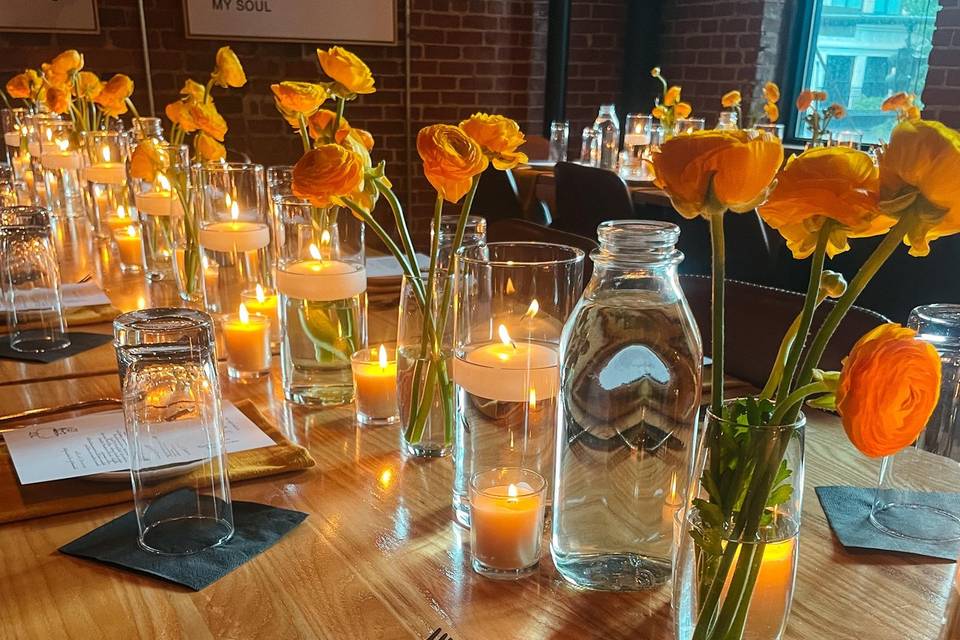 Rehearsal dinner tablescape