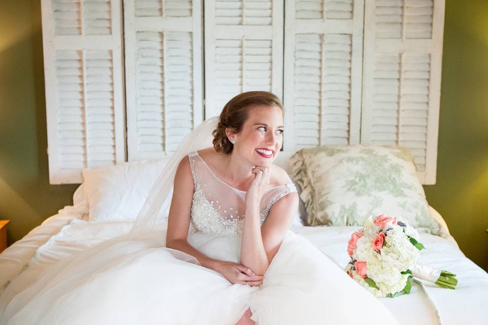 Bride in her suite