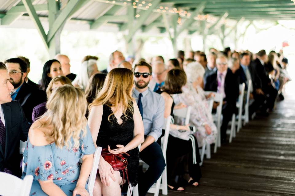 Wedding under our covered dock