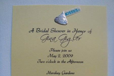Bridal Shower invitation in Hershey