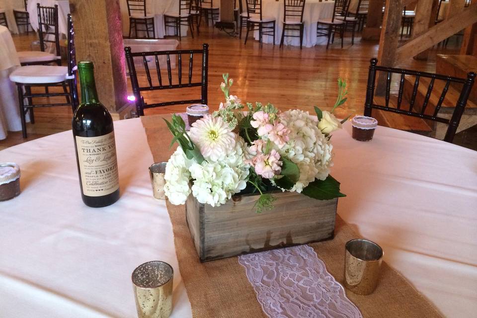 Table setup with summer flowers