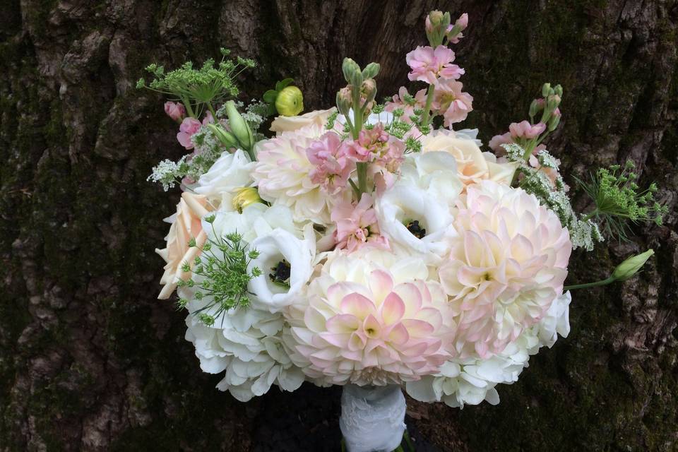 Table setup with summer flowers