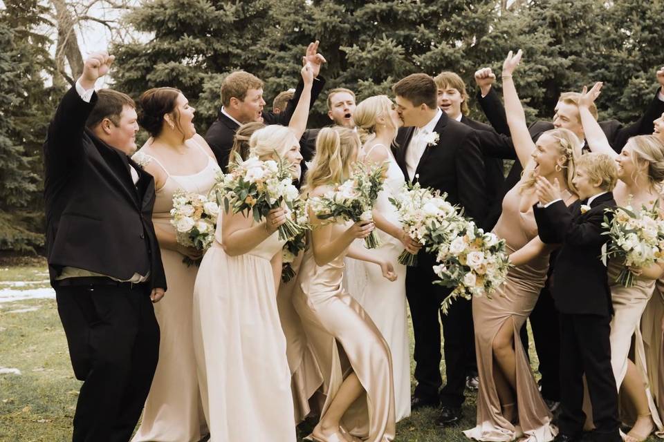 Video still - bridal party
