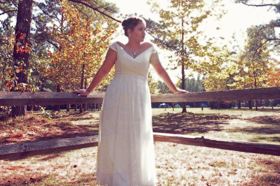Bride in the park