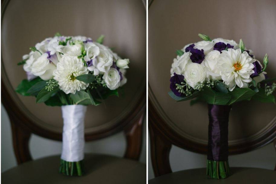 Rustic arrangement, perfect for spring or summer. Hydrangeas, roses, and lisianthus with naturl grapevine.