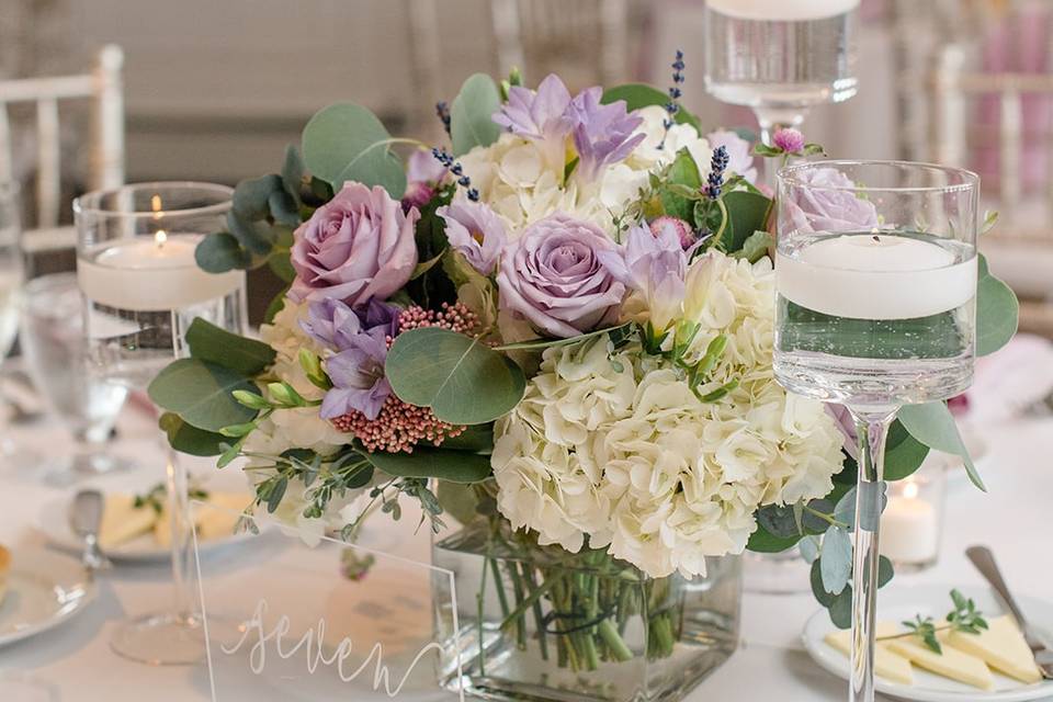 Centerpiece with candles