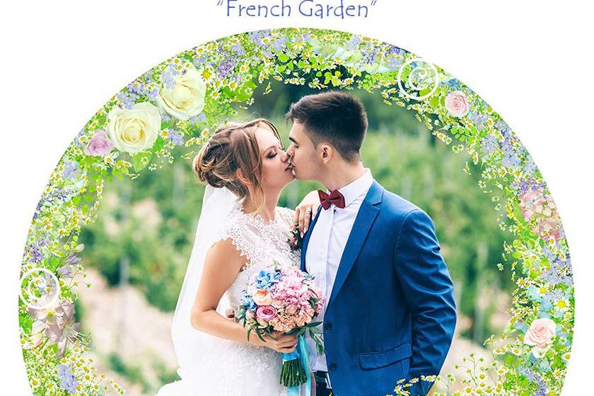 Flower Vignette- French Garden