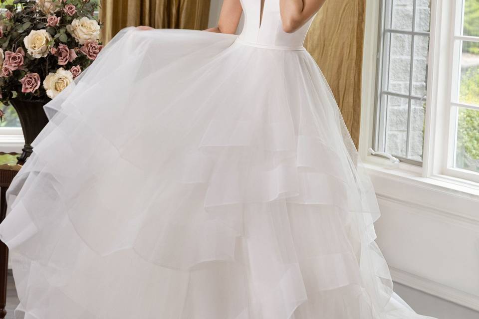 Ruffle Skirt Wedding Dress