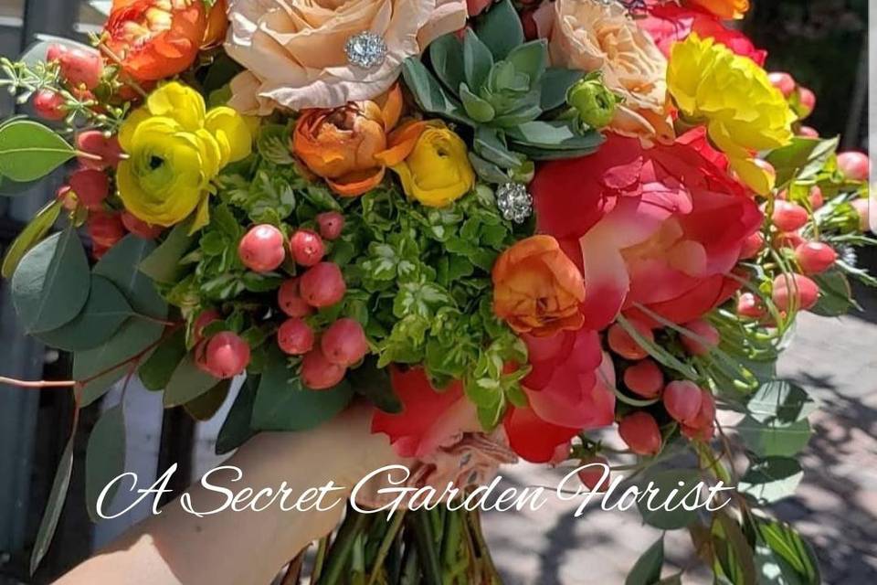 Citrus bridal bouquet