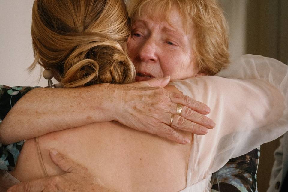 Grandma hugs guest-of-honour