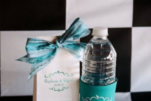 Match your wedding koozie to your wedding favors for a classy look