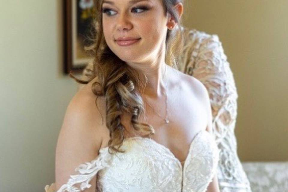 The bride on her wedding day