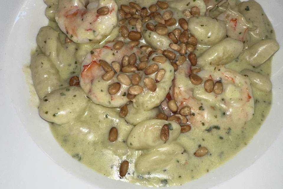 Gnocchi and Shrimp Plated