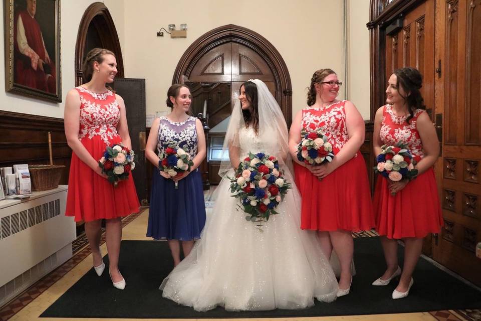 Bride and bridesmaids