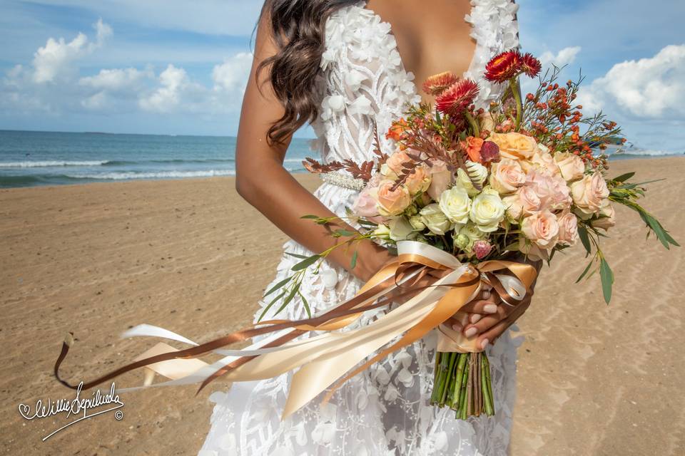 Beautiful Bride and Bouquet