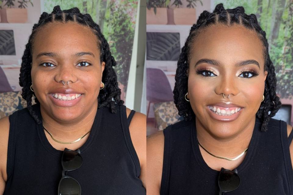 Before and after. Soft glam