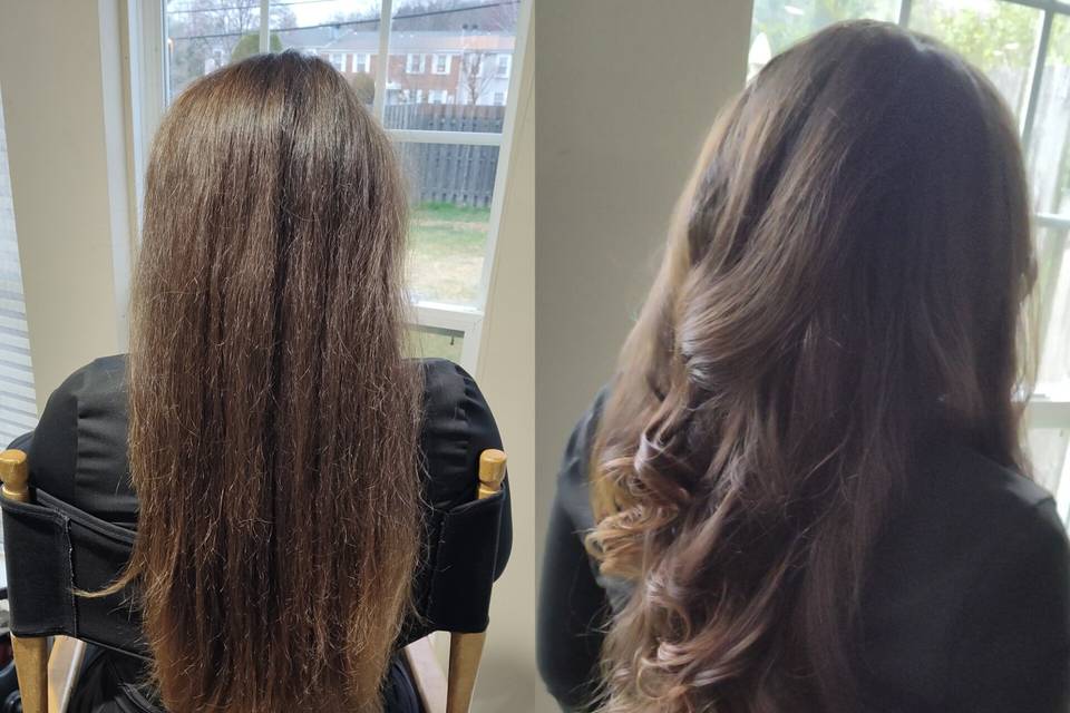 Before and after hair