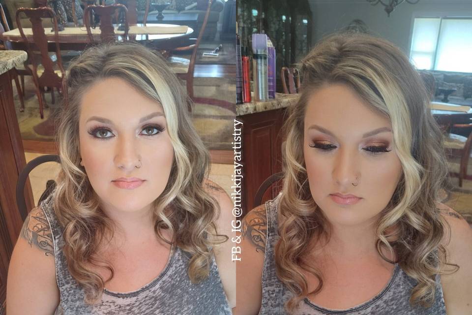 Wand curls and soft glam look