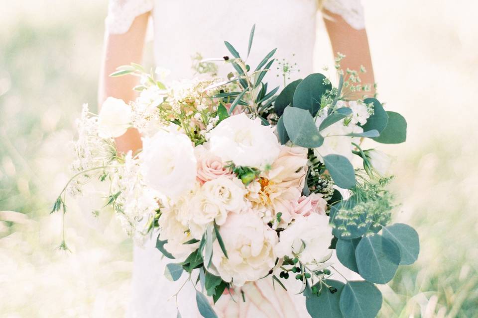 Bride holding her bouquet