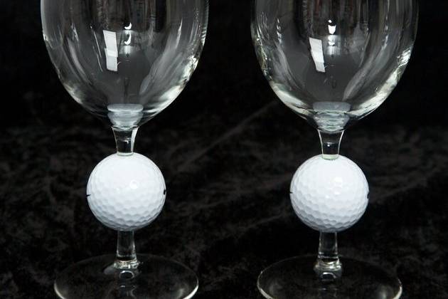 Golf Ball White Wine Glass