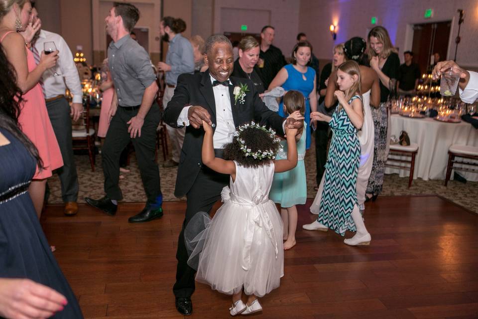 Dancing with the flower girl